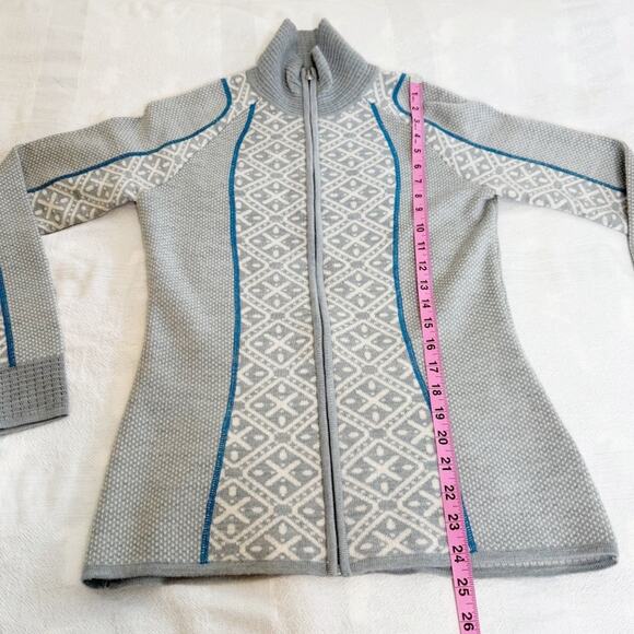 Smartwool Women's Dacano Full-Zip Sweater Ski Merino Wool Blend Jacket Gray S - Picture 4 of 11